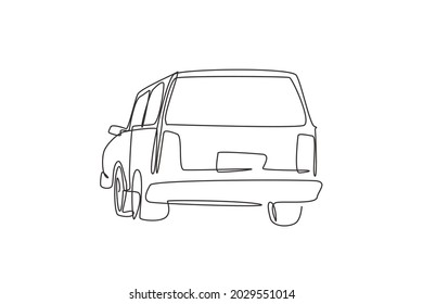 Single continuous line drawing cabriolet car. Luxury sport business comfortable cabrio automobile supercar. Classic retro motor vehicle model. Dynamic one line draw graphic design vector illustration