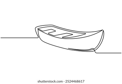 Trilhas de canoa de desenho de linha única contínua e clube de rafting com equipamento de caiaque. Vintage montanha, rafting, caiaque, remo, canoagem acampamento. Curso Editável de Linha Contínua para Esportes ao Ar Livre