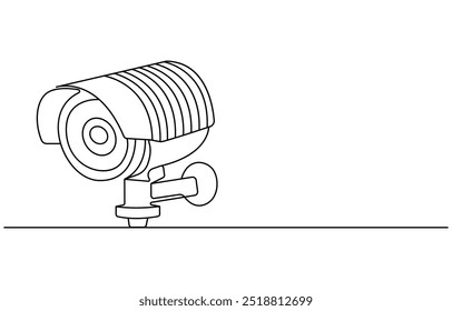 Single continuous line drawing of CCTV to monitor traffic movements and improve security systems. One line draw graphic design vector illustration, Continuous line CCTV camera line icon vector
