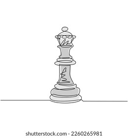 Single continuous line drawing chess queen logo isolated on white background. Chess logo for web site, app, print presentation. Creative art concept, eps 10. One line draw design vector illustration