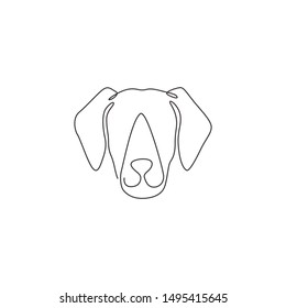 Single Continuous Line Drawing Cute Labrador Stock Vector (Royalty Free ...