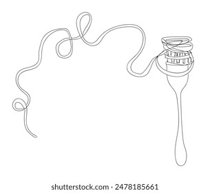 Single continuous line drawing of delicious spaghetti with fork. Italy pasta noodle restaurant concept for cafe, shop or food delivery service