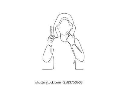 Single continuous line drawing of Doctors recommend routine brushing teeth. Medical health care service workers concept one line draw design vector graphic illustration
