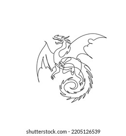 1,410 Continuous Line Dragons Images, Stock Photos & Vectors | Shutterstock