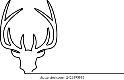 Single continuous line drawing of elegance head deer vector illustration
