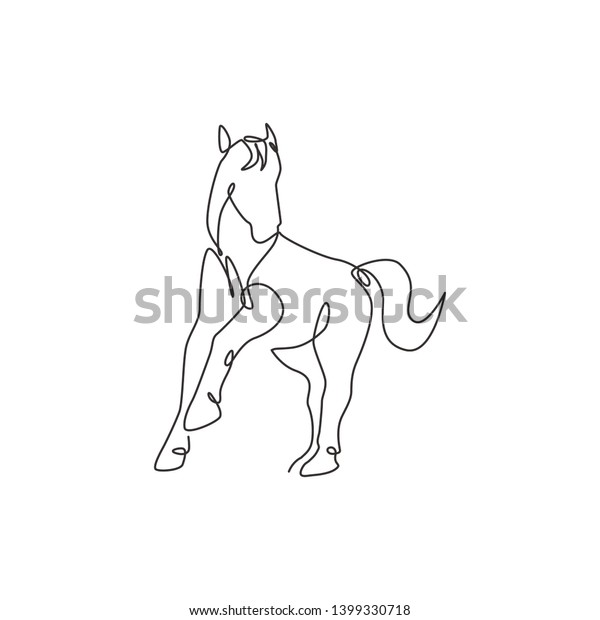 Single Continuous Line Drawing Elegant Horse Stock Vector Royalty Free 1399330718