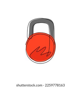 Single continuous line drawing flat vector kettlebells icon symbol sign from modern gym and fitness collection for mobile concept and web app. Dynamic one line draw graphic design vector illustration
