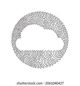 Formas geométricas de dibujo de línea continua única, icono de nube. Línea simple, figuras de esquema para ui y ux, sitio web o aplicación móvil. Estilo de fondo del círculo de redondeo giratorio. vector de diseño de trazos de una línea