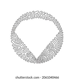 Formas geométricas de dibujo de línea continua única, icono de diamante. Símbolo de diamante de lujo y tesoro precioso cristal. Estilo de fondo del círculo de redondeo giratorio. Ilustración vectorial de diseño de líneas de una línea