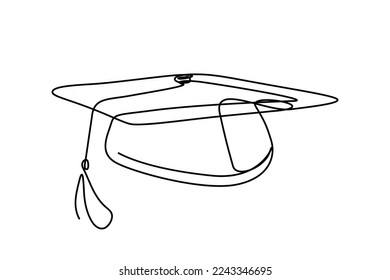 Dibujo de una sola línea continua de la graduación