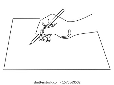 Single continuous line drawing of hand gesture on paper. Business to do list concept one line draw design illustration