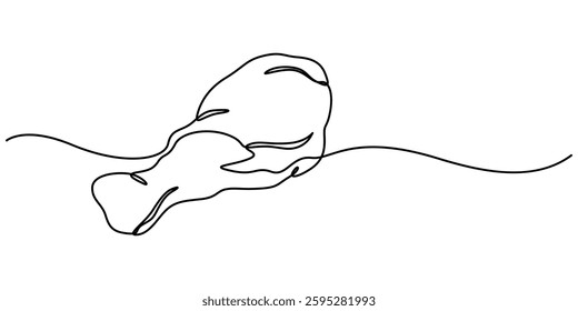 Single continuous line drawing of hot crispy fried chicken leg for restaurant logo emblem. Fast food cafe logotype template concept, One single line drawing of hot spicy and crispy fried chicken store