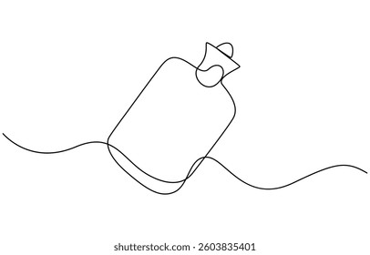 Single continuous line drawing of Hot Water Bag. Equipment for doctor examining patient heart beat condition