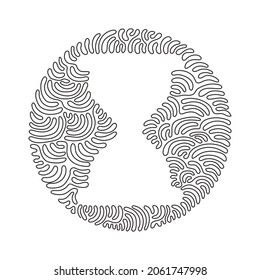 Icono plano de la ventana de la línea continua única. Símbolo de esquema para sitio web, aplicación móvil. La arena mira los carteles de la línea delgada para el logo del diseño. Estilo de fondo del círculo de redondeo giratorio. vector gráfico de tracción de línea