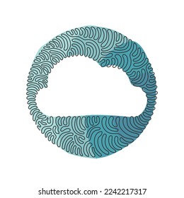 Single continuous line drawing hourglass flat icon. Outline symbol for website, mobile app. Sand watch thin line signs for design logo. Swirl curl circle background style. One line draw graphic vector