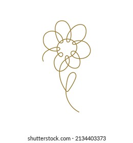 Single continuous line drawing icon flowers. Sunflower in one continuous line. Minimalist linear sketch isolated graphic element. Vector illustration One line flower, floral logo design. Simple flower