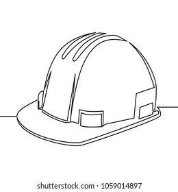 Dibujo de línea continua única del objeto vectorial aislado Ilustración dura de seguridad