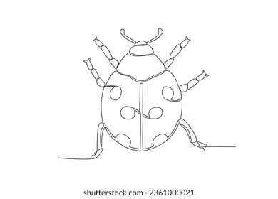 A single continuous line drawing of an ladybug for the farm's logo identity.  Single line drawing graphic design vector illustration
