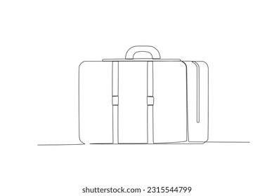 Single continuous line drawing  large travel bag modern confident Dynamic one line draw graphic design vector illustration