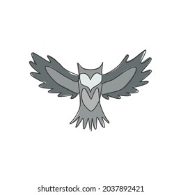 Dibujo de línea continua de búho de lujo para la identidad del logo corporativo. Concepto moderno de ícono de empresa a partir de la forma animal. Ilustración gráfica de diseño de un vector de línea