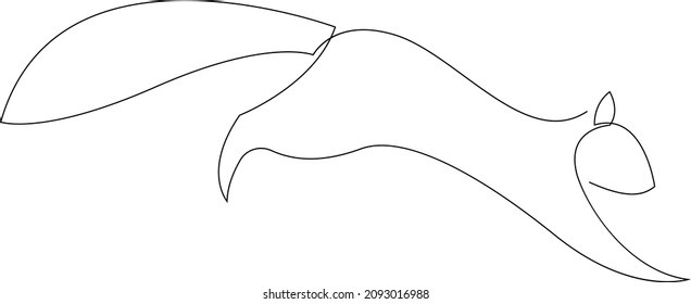Dibujo de una sola línea continua de ardilla de lujo para la identidad del logo de la corporación. Concepto de icono de la compañía a partir de la forma de un animal de chipmunk. Ilustración gráfica moderna de diseño vectorial de una línea