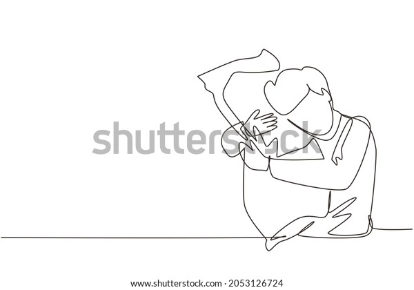 Single Continuous Line Drawing Male Sleeping Stock Vector (Royalty Free ...