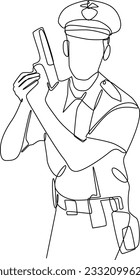 Single continuous line drawing of Man office use pilot uniform at work. Uniform minimalist concept. Simple Line, vector, continuous line.