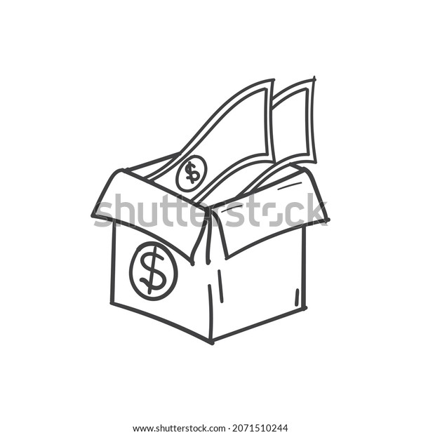 Single Continuous Line Drawing Money Bag Stock Vector Royalty Free