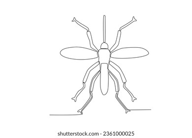 A single continuous line drawing of an mosquito for the farm's logo identity.  Single line drawing graphic design vector illustration
