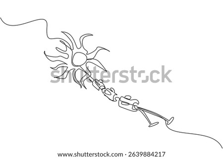 Single continuous line drawing multiple sclerosis nerves. Autoimmune disease disorders. Attacks healthy nerve cells. Symptom. Sick. World Multiple Sclerosis Day. One line design vector illustration