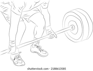 Single continuous line drawing muscular man. man lifting weights. Outline hand drawn Sport, training women. Workout doing gymnastics. sporty man.
