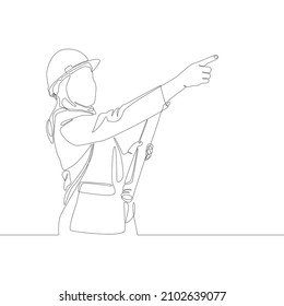Single continuous line drawing, a official clothes of architect engineer. Minimalism and Trendy work clothes concept one line draw graphic design vector illustration. 