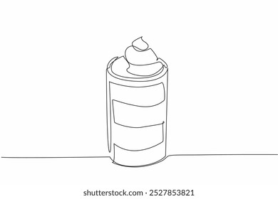 Linha única contínua desenhando um copo de mousse de chocolate com camadas de cor cobertas com chantilly. Prazer inigualável. Dia Nacional da Mousse do Chocolate. Ilustração de vetor de design de uma linha