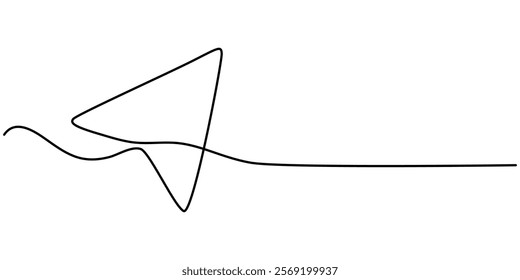 Single continuous line drawing of a paper envelope .   Concept of e-mail messages, sending an information bill . Vector Editable Illustration, Continuous line drawing of an envelope, Message  single.