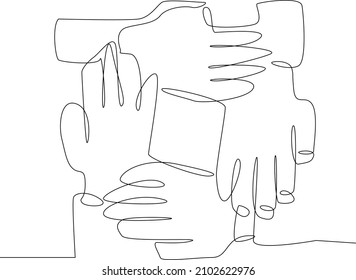 Single continuous line drawing, a person shake hands for start solved problem in their business. Minimalism and Trendy teamwork concept one line draw graphic design vector illustration. 