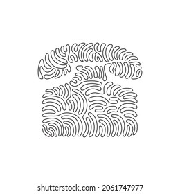 Single continuous line drawing phone flat icon. Single high quality outline symbol for web design or mobile app. Phone thin line signs for design logo. Swirl curl style. One line draw graphic vector