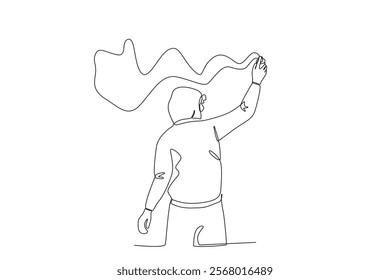 Single continuous line drawing of prohibited from destroying public facilities.One line draw graphic design vector illustration
