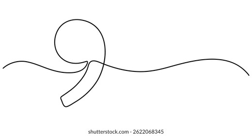 Single continuous line drawing of a quote mark. One continuous line of a quote mark drawing. Vector illustration. Quote linear design, quote mark icon symbol.