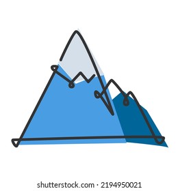 Single continuous line drawing. Simple flat colored line drawing vector illustration for nature and traveling concept