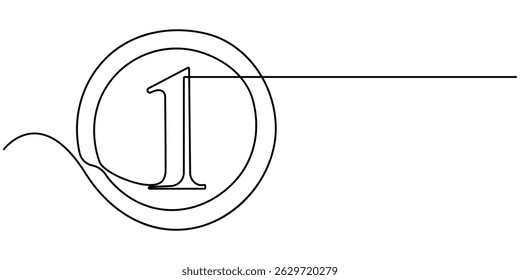 Single continuous line drawing the stacks of coins of varying heights. Gold coin money. Concept of finance, business, and banking. Coin Week. One line design vector illustration. Minimalist vector art