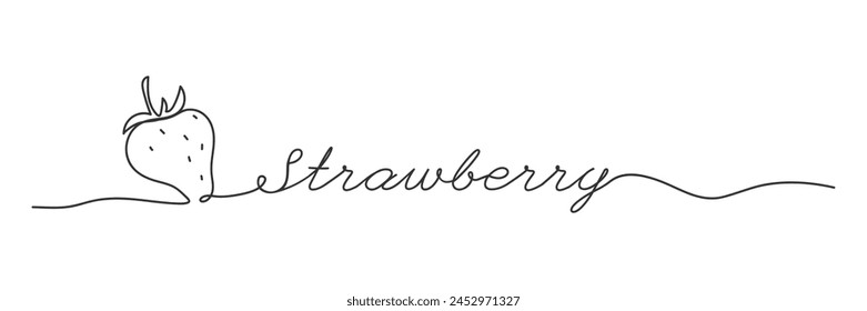 Einzelne durchgehende Strichzeichnung von Erdbeeren für Obstgarten. Frische Beeren, Konzept für Obstgarten, Logo, Postkarte. Moderne Design-kontinuierliche Linie Vektorillustration Vektorillustration 