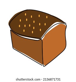 Single continuous line drawing of stylized online white bread shop logo label. Emblem bakery store concept. Modern one line draw design vector graphic illustration for cafe or food delivery service