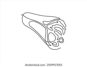 Single continuous line drawing stylized Mexican burritos shop logo label. Emblem fast food restaurant concept. Modern one line draw design vector graphic illustration for cafe or food delivery service