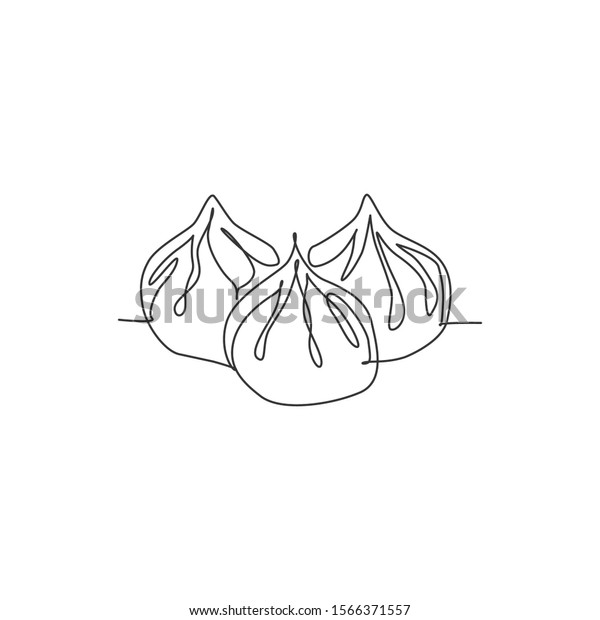 Single Continuous Line Drawing Stylized Chinese Stock Vector (Royalty ...