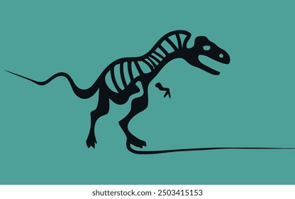 Dibujo de línea continua única de la cabeza rex del tiranosaurio para la identidad del logotipo. Concepto de mascota animal prehistórico para el icono del parque de atracciones temático de dinosaurios. Una línea dibuja la Ilustración vectorial del Diseño gráfico