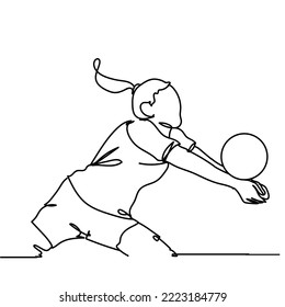 Single Continuous Line Drawing of Volleyball Player who are Playing. Hand Drawn Single line vector illustration