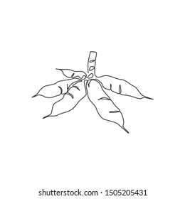 Single continuous line drawing of whole healthy organic cassava for plantation logo identity. Fresh Edible starchy tuberous root concept for farm icon. Modern one line draw design vector illustration