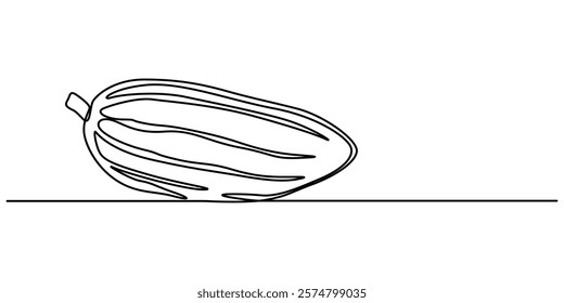 Single continuous line drawing of whole healthy organic cocoa bean for plantation logo identity. Fresh cacao concept for chocolate shop icon, Pro Vector, Continuous one line drawing of whole healthy.