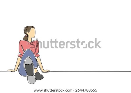 Single continuous line drawing a woman wear tap dance shoes sitting with her legs stretched out. Take a break before the next performance. National Tap Dance Day. One line design vector illustration