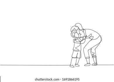 Single Continuous Line Drawing Young Mother Stock Vector (Royalty Free)  1691866195 | Shutterstock